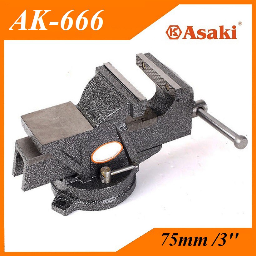 Ê tô kẹp bàn nguội xoay 360 độ Asaki AK-666 độ mở 100mm