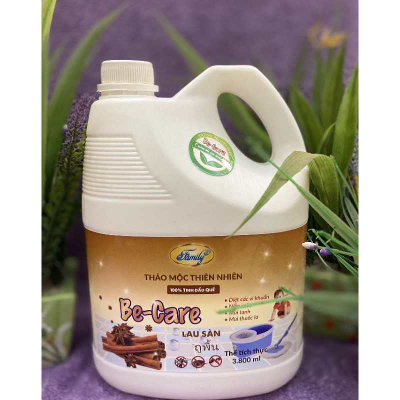 Nước lau sàn tinh dầu thiên nhiên Becare VN 3800ml (hương quế, sả chanh, bạc hà)