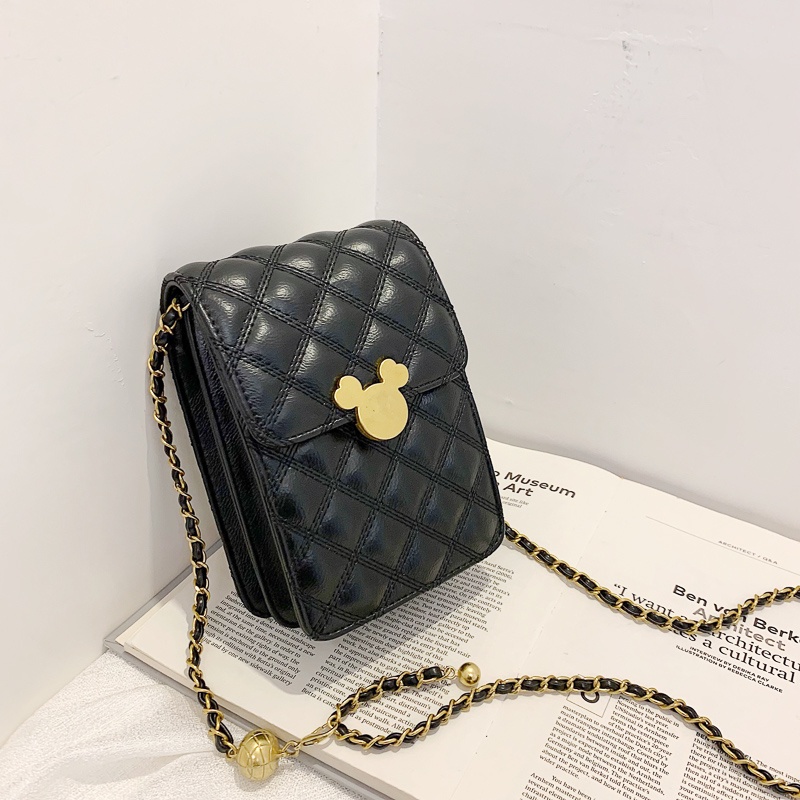 IELGY Túi Đeo Vai Hình Vuông Cỡ Nhỏ Phối Dây Xích Thời Trang Cho Nữ Dễ Phối Đồ