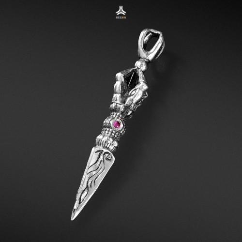 Mặt dây chuyền bạc nam, nữ HeliSilver Dao Phổ Ba S925