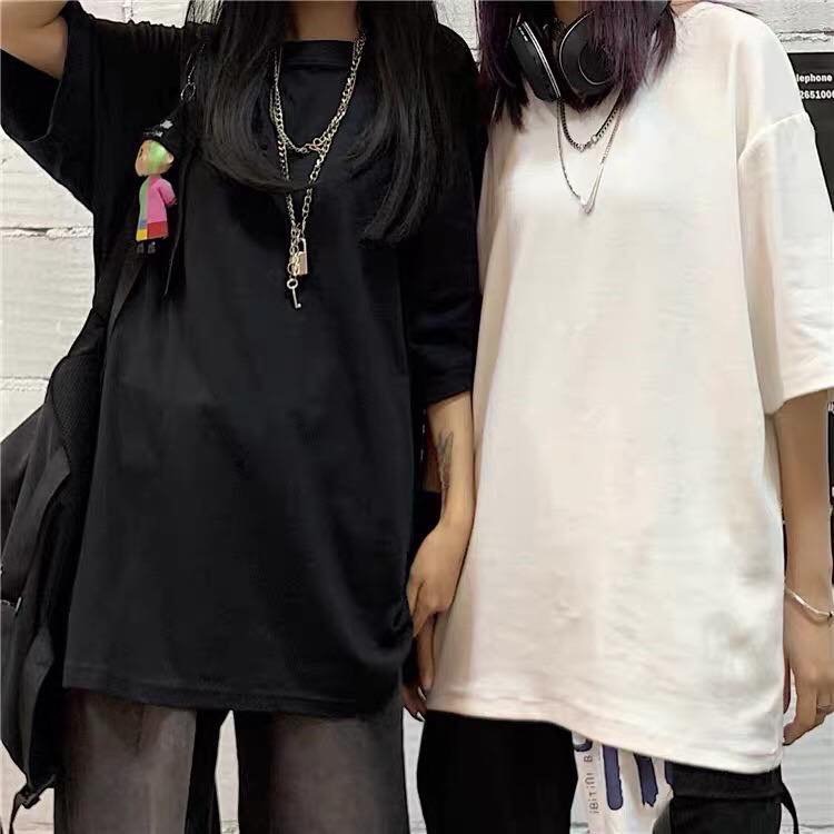 Áo thun nam nữ trơn tay lỡ chất Cotton phông Unisex form rộng oversize nhiều màu