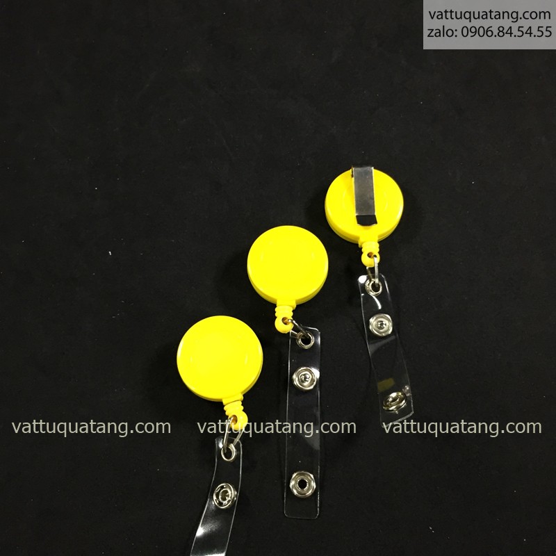 KẸP THẺ ĐEO BẢNG TÊN RÚT TRƠN - VÀNG