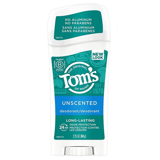 Lăn khử mùi dạng sáp không mùi unisex Tom's of Maine Long-Lasting Aluminum-Free Unscented Natural Deodorant 64g (Mỹ)
