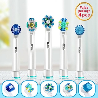 Đầu bàn chải đánh răng bằng điện cho Oral B Vitality Cross Action Advance Triumph ❥ ❈ Excel Đầu bàn chải có thể thay thế Đổ lại 4 chiếc