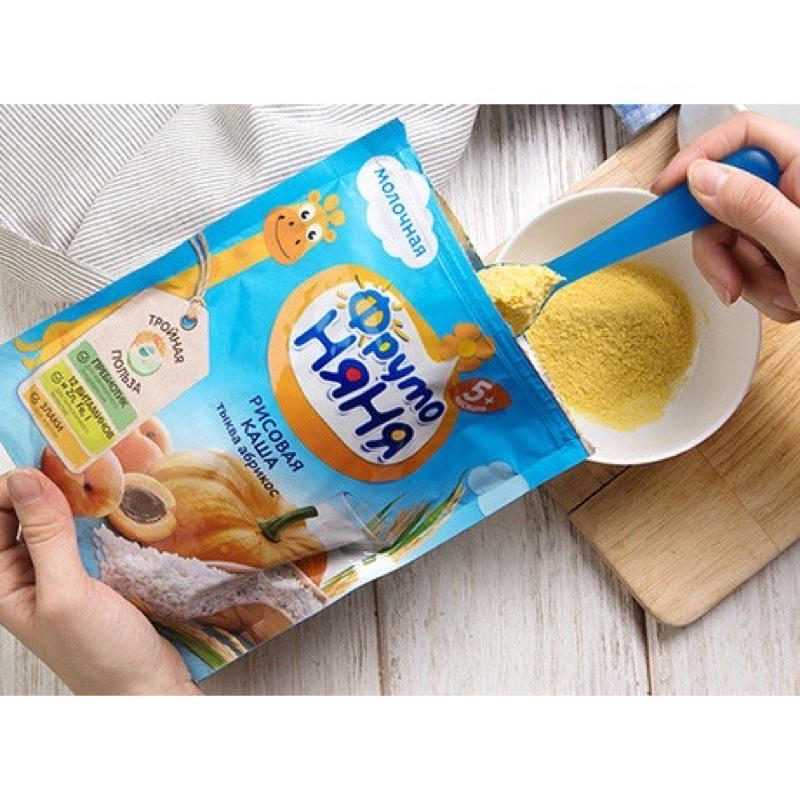 {Date mới}Bột ăn dặm Fruto nội địa Nga thơm ngon tự nhiên, gói 200g
