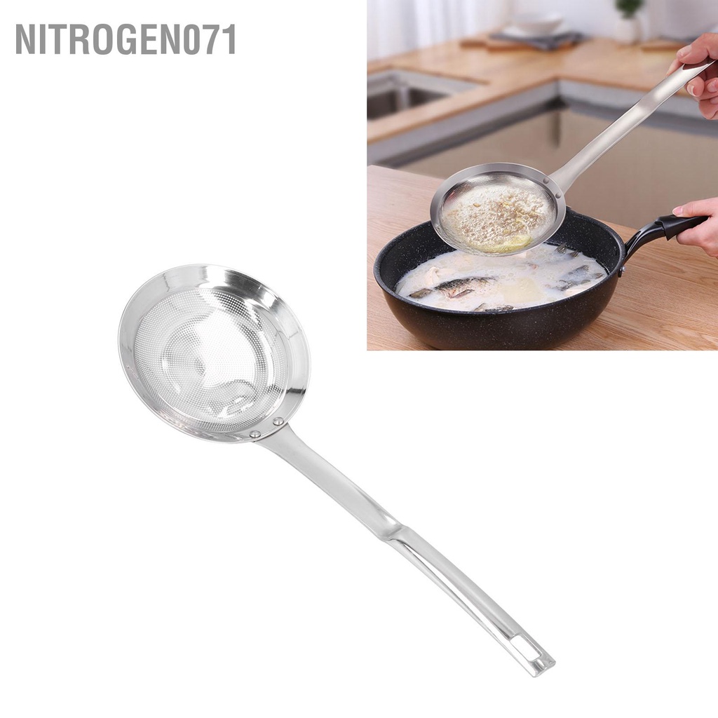 Nitrogen071Muỗng Lọc Dầu, Tách Mỡ bằng thép không gỉ 304 Lưới lọc cặn dầu thực phẩm Dụng cụ nhà bếp