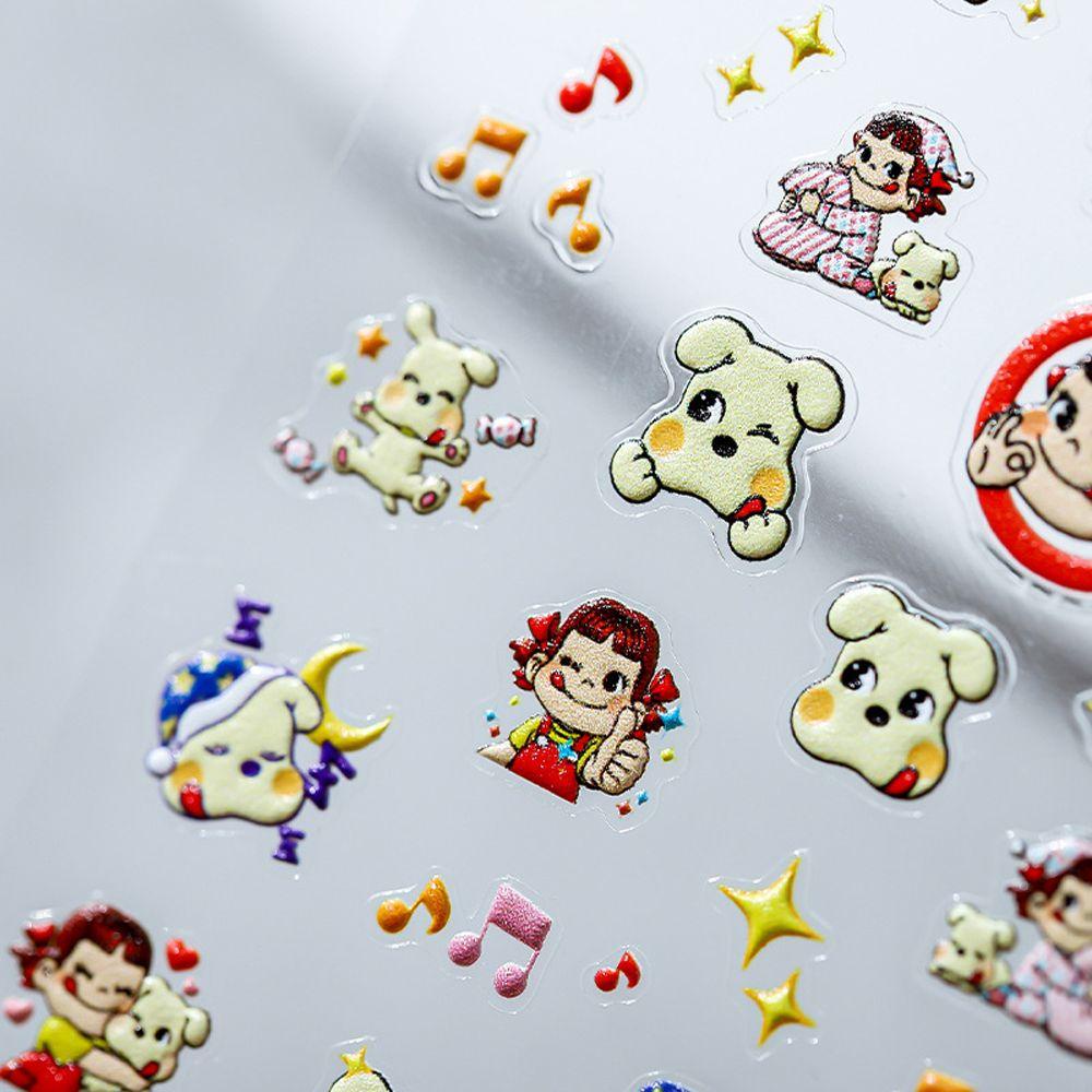 USNOW Miếng Dán Trang Trí Móng Tay Tự Dính Họa Tiết Hoạt Hình Cậu Bé Bút Chì / Gấu Winnie Dễ Thương DIY