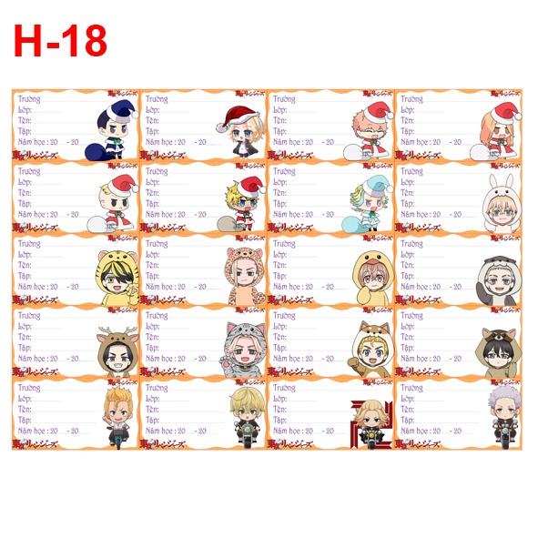 Nhãn vở Rindou Haitani Sanzu Tokyo Revengers Nhãn Tập Haitani Tokyo Revengers