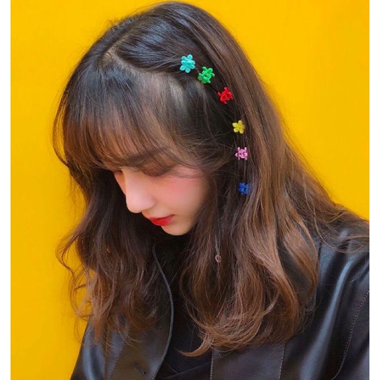Set 20 Kẹp Tóc Hoa Mini Nhiều Màu Đáng Yêu Cho Nữ