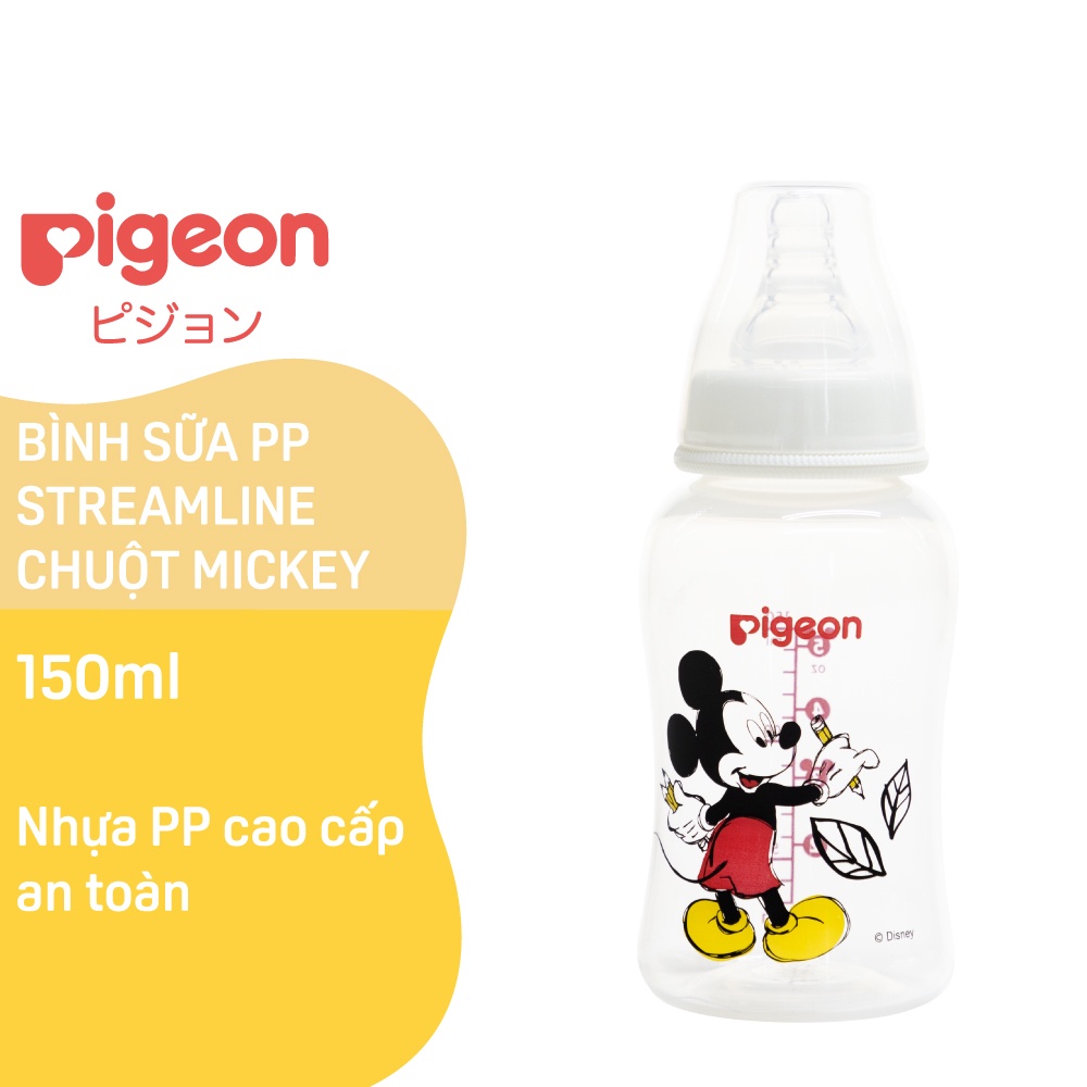 Bình Sữa PP Streamline Pigeon Hình Chuột Mickey 150ml/250ml