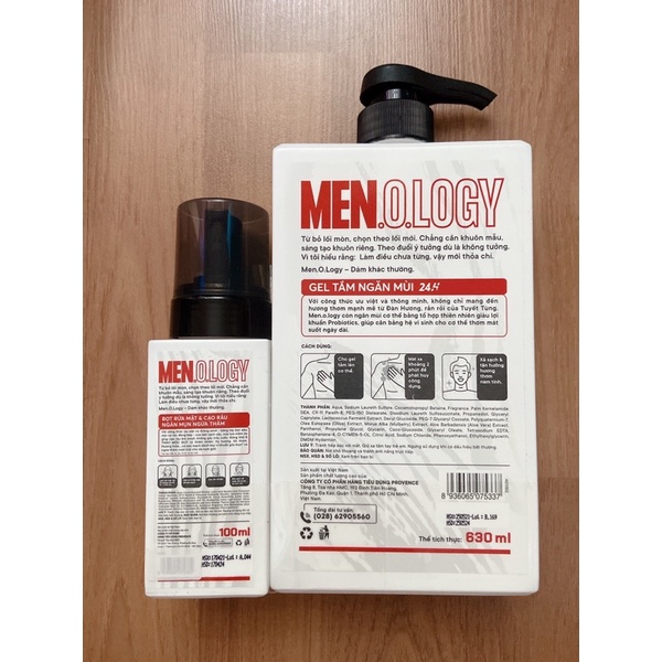 [Mua 1+1] Gel tắm nam MEN.O.LOGY ngăn mùi 24h 350ml