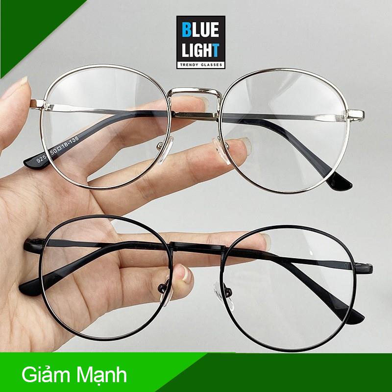 Kính Giả Cận, Gọng Kính Cận Nam Nữ Mắt Tròn Bạc Đen Vàng Không Độ Hàn Quốc - BLUE LIGHT SHOP
