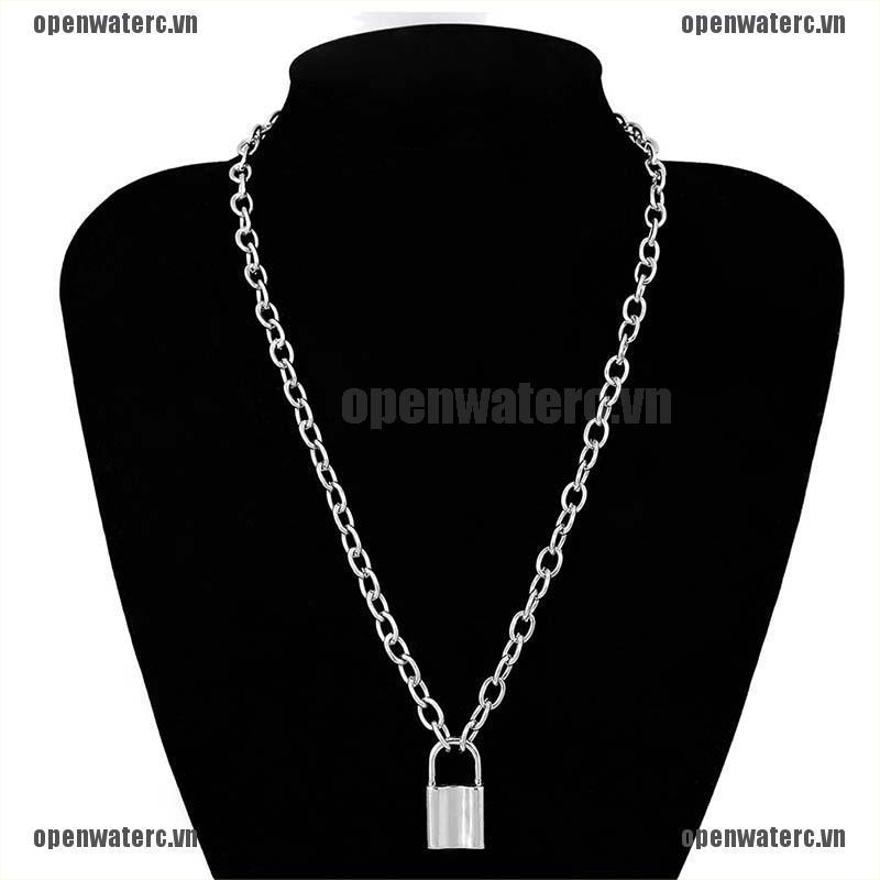 Vòng cổ Bằng Thép Không Gỉ Mặt Ổ Khóa Phong Cách Punk Unisex
