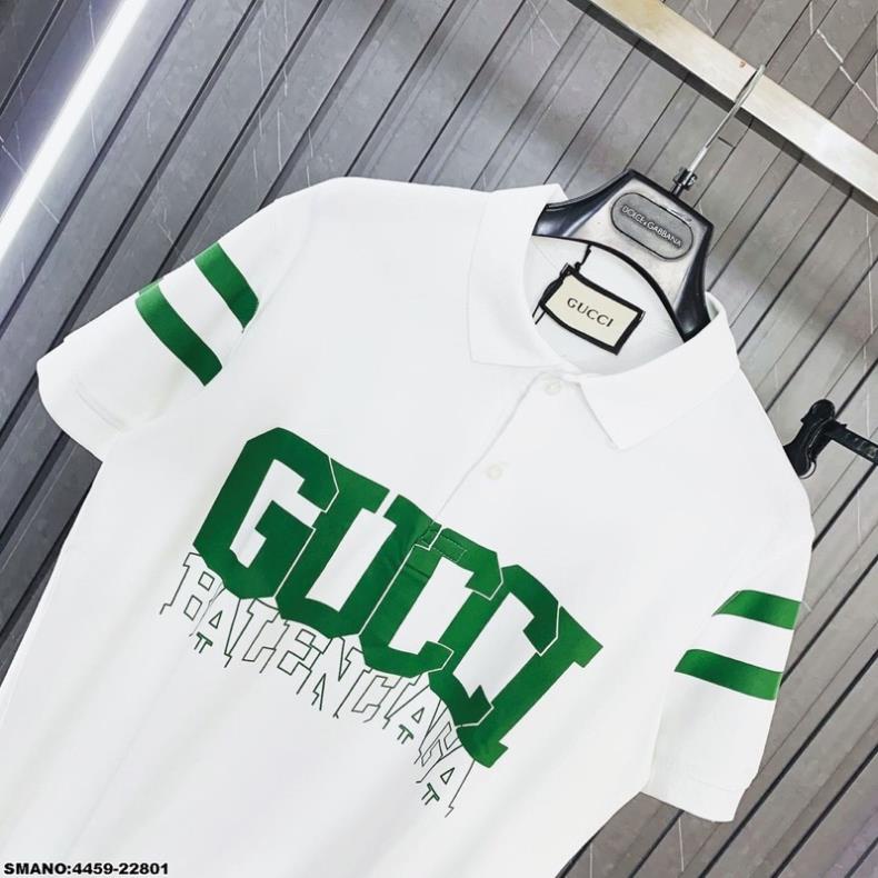 Áo Polo Nam In Chữ GC Xanh Siêu Chất - Áo Nam Polo GC Hai Vạch Siêu Hot