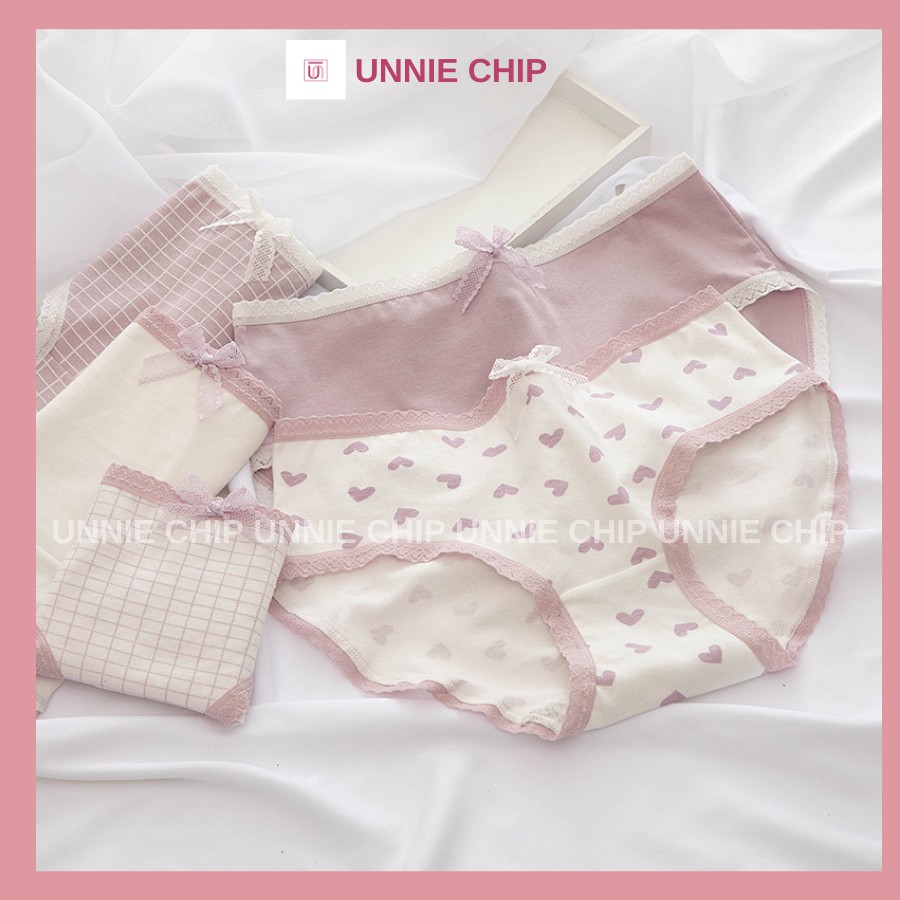 Quần lót nữ kẻ caro freesize 100% cotton kháng khuẩn phong cách dễ thương nữ tính sexy QL006
