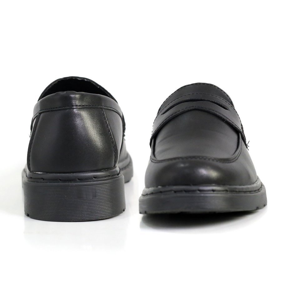 Giày penny loafer nam Inichi G1085 full đen, da lì chống nhăn