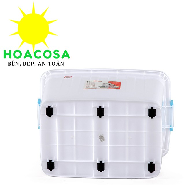 Bộ 5 Thùng/ 10 Thùng nhựa đa năng 90 Lít (90L) 6 bánh xe- Đồ Gia Dụng Hoacosa.