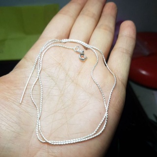 dây chuyền bạc xỏ đá phong thủy bản to 1mm