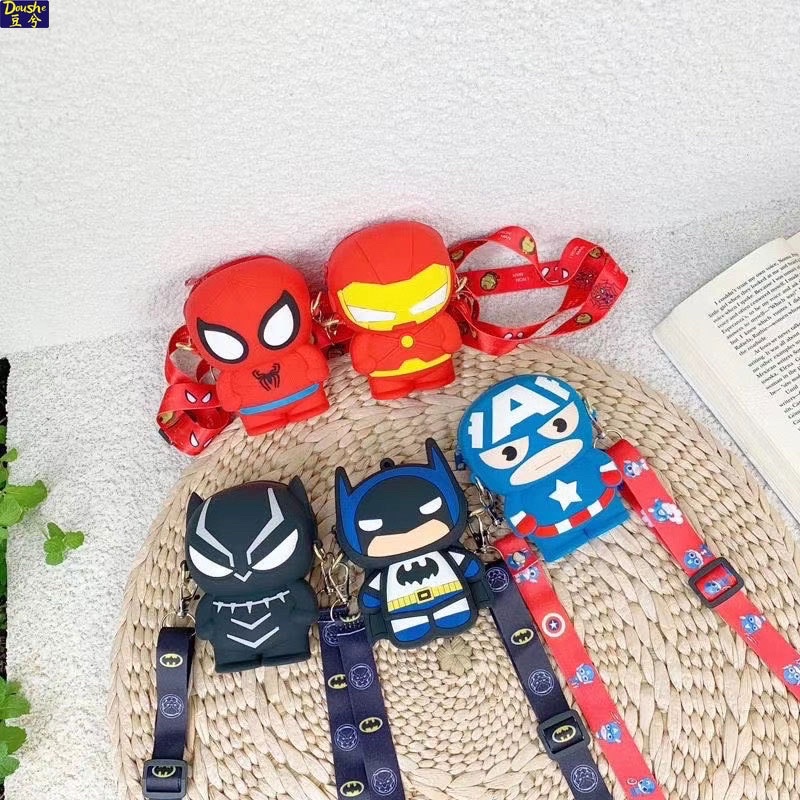 Túi Đeo Chéo Mini Cho Bé - Túi Silicon Thiết Kế Họa Tiết Người Nhện, Siêu Anh Hùng, Mickey Dễ Thương, Cute Cho Bé