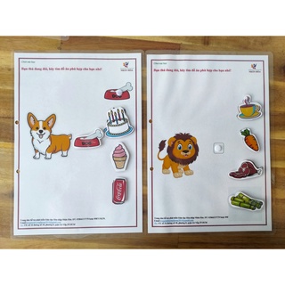 [ MONTESSORI ] Học liệu bóc dán con vật ăn gì?