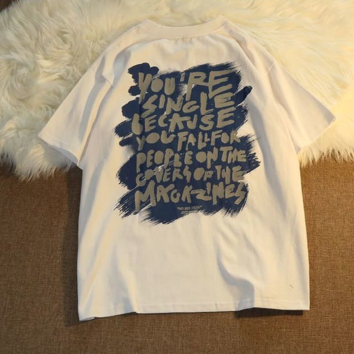 NRVP Áo thun ngắn tay dáng rộng theo phong cách Hàn Quốc 2021 dành cho nữ