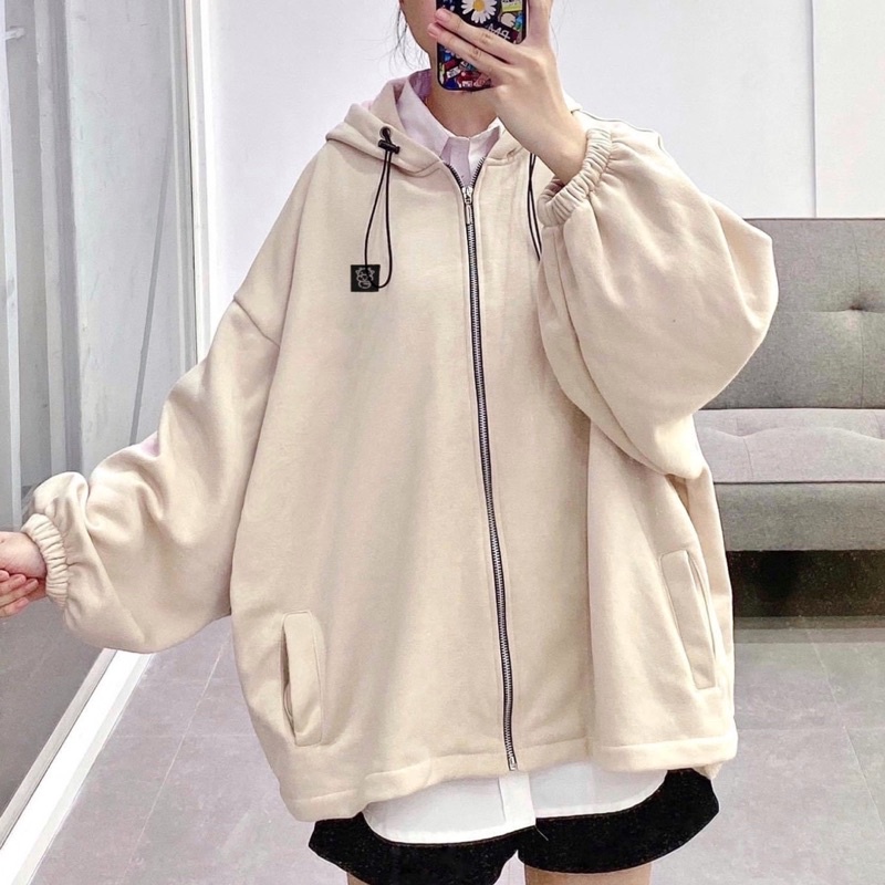 [sẵn] Áo Khoác Nỉ Form Rộng ICON CHÚ BÒ ulzzang unisex ( ảnh thật )