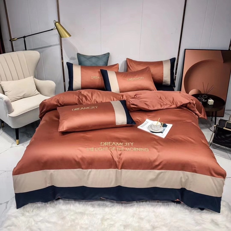 Bộ chăn ga gối lụa Dream cao cấp phối EMMIBEDDING STORE