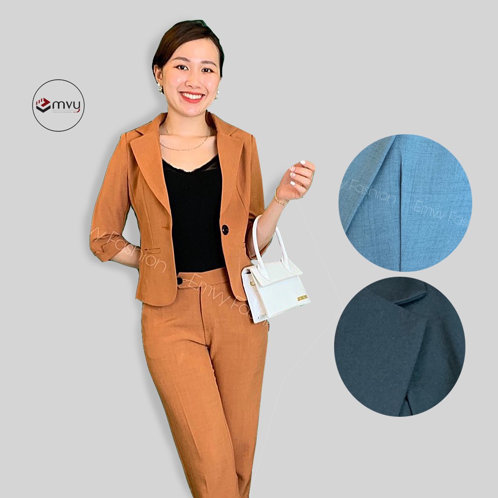 Bộ vest nữ công sở cao cấp Emvyfashion