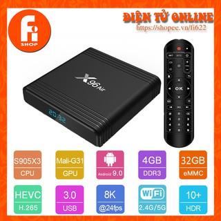 Android TV Box X96 Air - Amlogic S905X3, 4GB Ram, 32GB bộ nhớ trong, Android TV 9.0