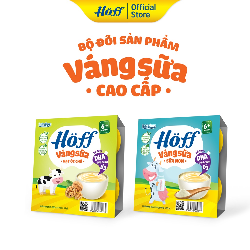 Bộ Đôi Sản phẩm Váng Sữa Cao Cấp Hoff (2 vỉ - 8 hộp)