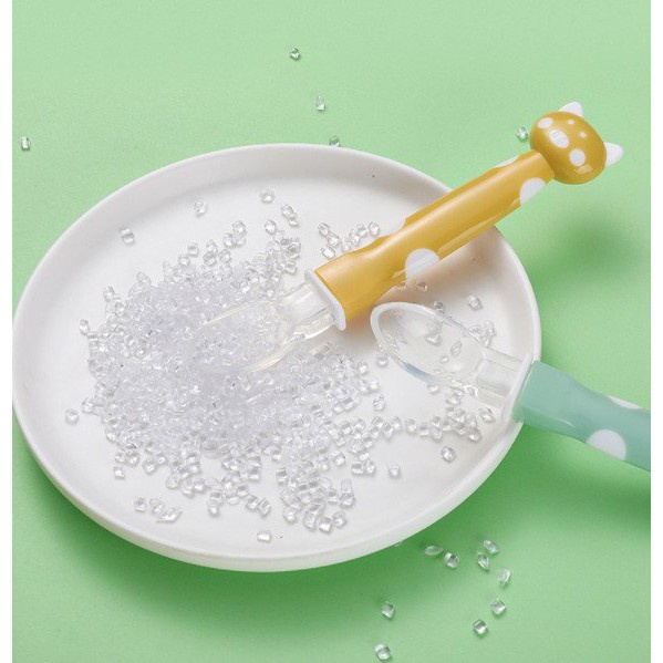 Thìa ăn dặm đầu mèo, Thìa silicon an toàn cho bé yêu