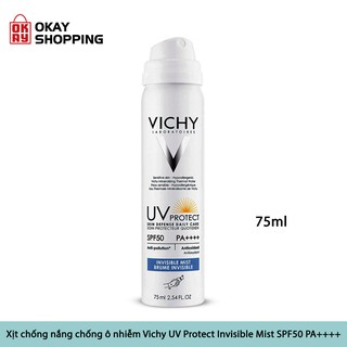 Xịt chống nắng chống ô nhiễm vichy uv protect invisible mist spf50 pa++++