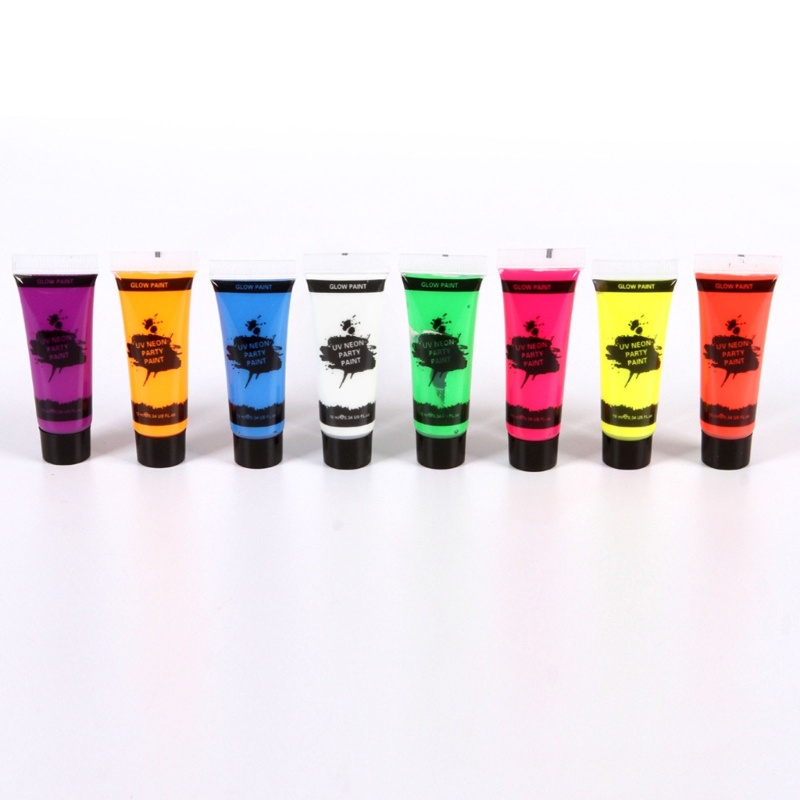 1 Bộ Cọ Vẽ Mặt 10ml Màu Sắc Huỳnh Quang Bằng Nylon