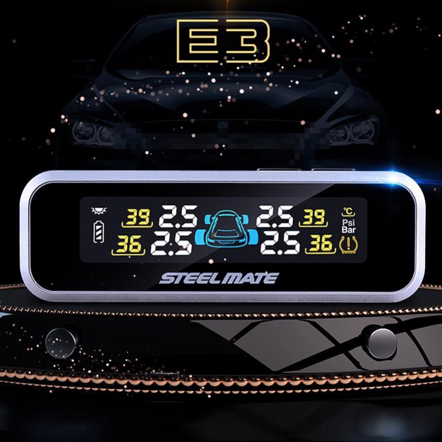 Cảm biến áp suất lốp ô tô van ngoài STEEL MATE E3W Pin năng lượng mặt trời-Van cảm biến ngoài dùng từ 3-5 năm