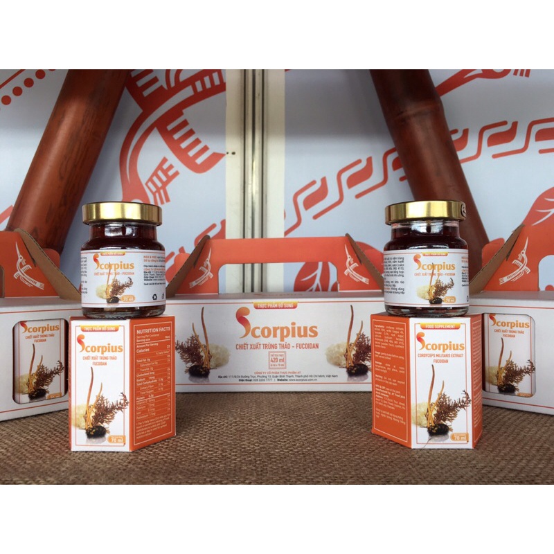 Scorpius - 2 Hũ 70ml Chiết xuất trùng thảo - Quà tặng sức khoẻ, Thực phẩm bổ sung hỗ trợ sức khoẻ.