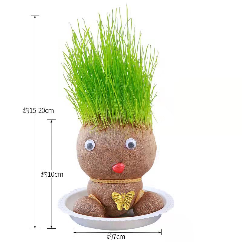 Búp Bê đầu cỏ mini trang trí phòng bàn làm việc dễ thương