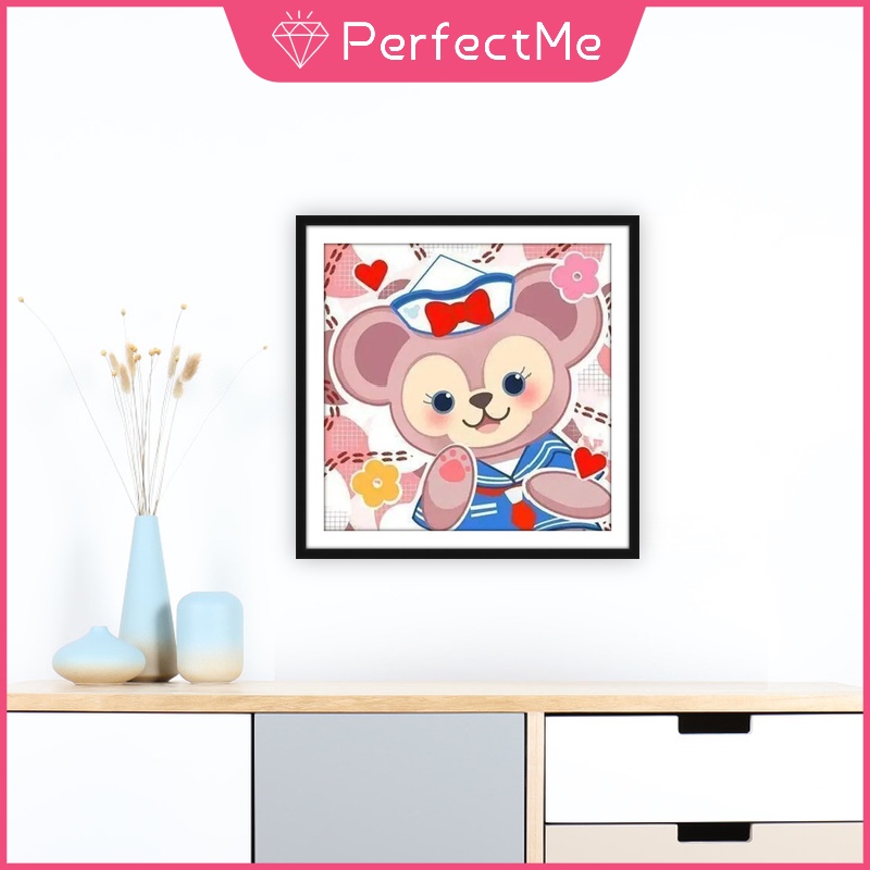 SANRIO Bộ 1 Tranh Đính Đá 5D Tự Làm Kích Thước 30 X 30 Cm Hình Cặp Đôi Trang Trí Nhà Cửa