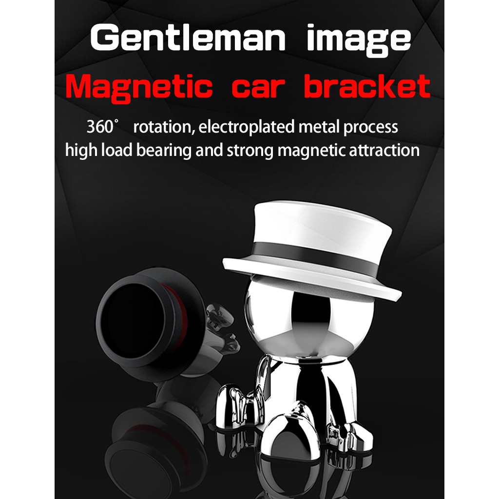 Giá Đỡ Điện Thoại Bằng Kim Loại Hít Nam Châm Xoay 360 Độ Hình Búp Bê° Giá Đỡ Điện Thoại Có Thể Xoay Tiện Dụng Cho Xe Ô Tô