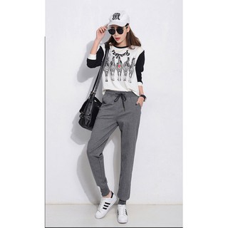 Quần thun nỉ Nữ cao cấp thời trang ống bó(Đen, Xám Đậm, Xám Nhạt) WQ 08