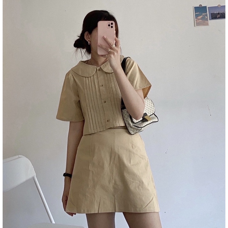 Sét áo cổ sen Chân Váy from A chất đẹp cực xinh ( Ảnh thật) | BigBuy360 - bigbuy360.vn