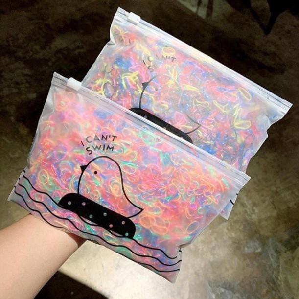 Chun buộc tóc nhiều màu cho bé hàn quốc - loại túi zip 1000 sợi