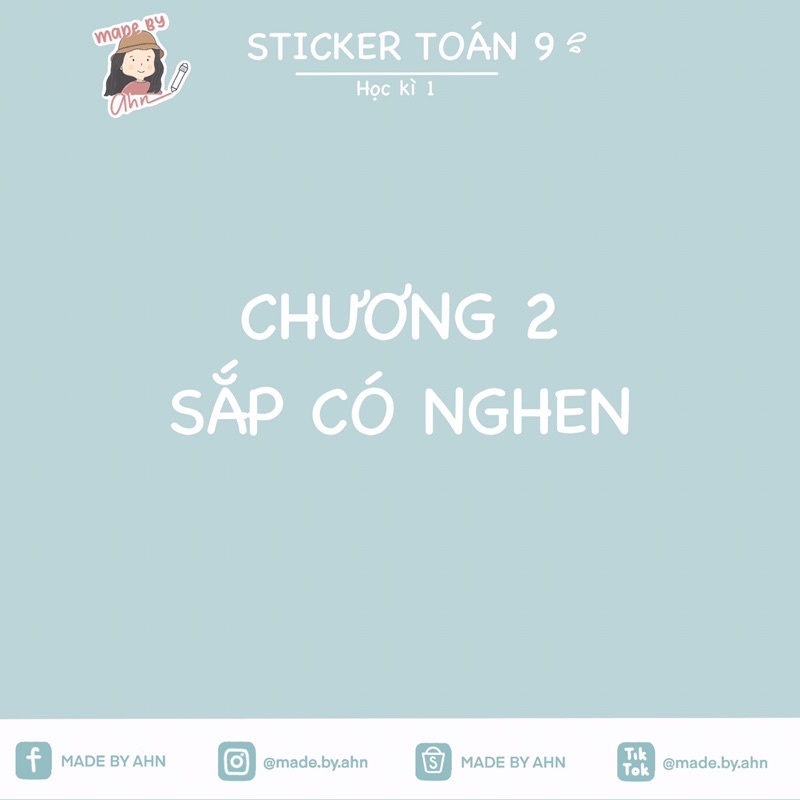 Sticker TOÁN 9 - MADE BY AHN thiết kế - Sticker ham học - Cắt sẵn