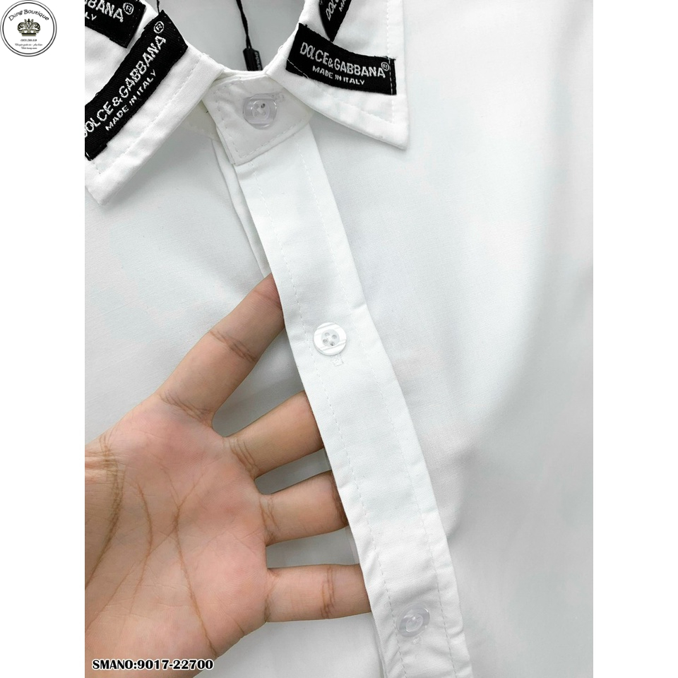 Sơ Mi Trắng Nam Nữ Phối Mác Cổ Cao Cấp cực chất-Áo Sơ Mi Nam Hot hit