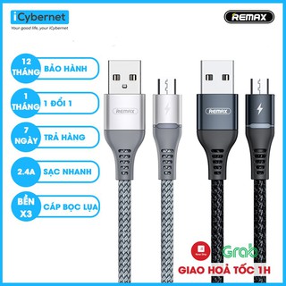 Cáp sạc nhanh 2.4A và truyền dữ liệu cho android Remax Colorful Light RC-152m HN
