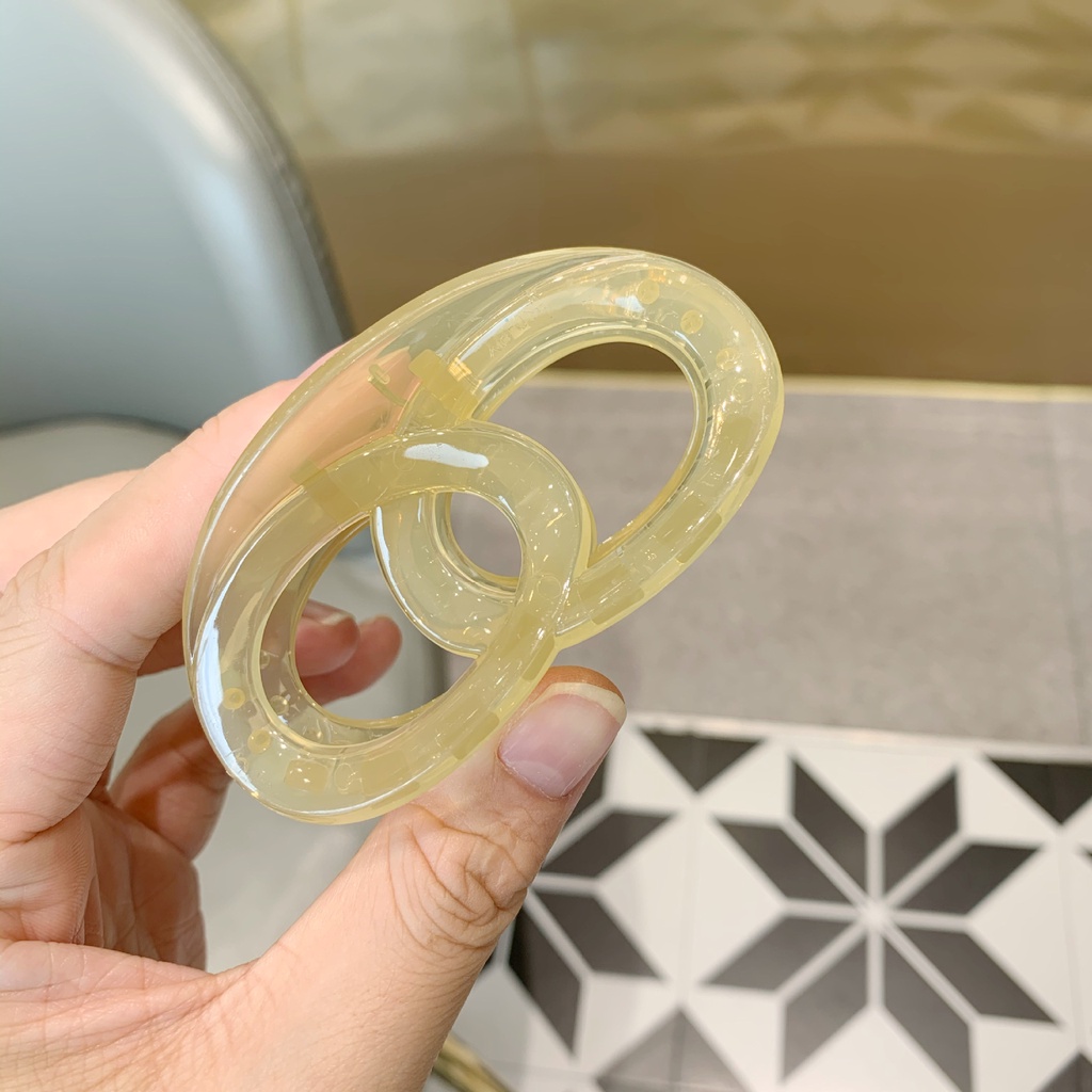 Kẹp tóc cá mập trong suốt kiểu dáng đơn giản thời trang Hàn cổ điển
