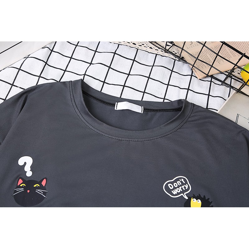 Áo Thun Tay Ngắn Dáng Rộng Họa Tiết Chú Chó Phong Cách Hàn Quốc Thời Trang Cho Nam 8XL