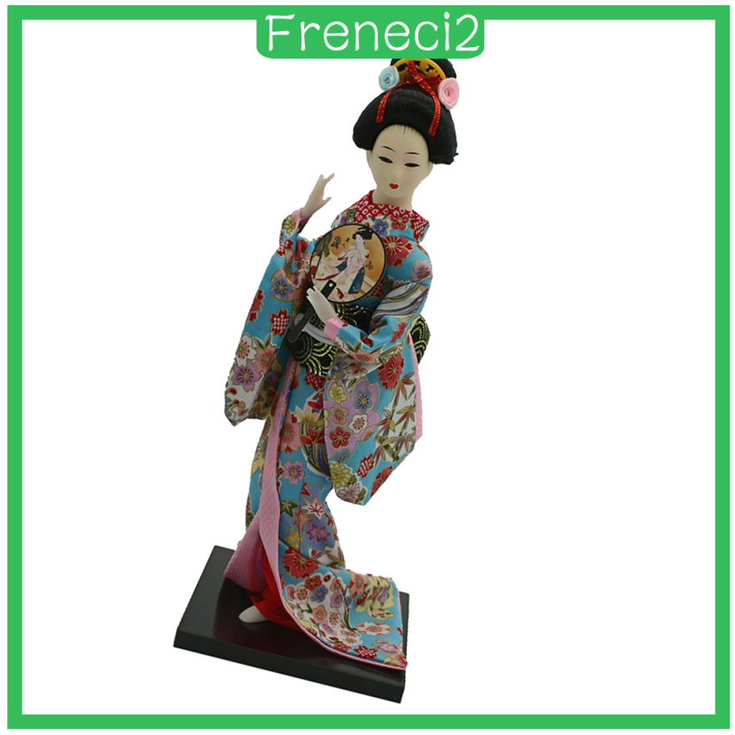 Búp Bê Geisha Mặc Kimono In Hoa Nghệ Thuật Freneci2 12 Inch Phong Cách Nhật Bản