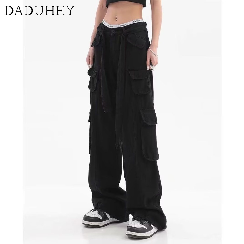 DaDuHey  Men's and Women's Summer 2022 Fashion Brand Functional Loose Straight Cargo Pants Ins Korean Style Trendy Fashion Joker Multi-Pocket Slacks