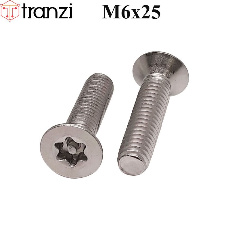 Vít hoa thị 6 cạnh đầu bằng inox 304 có nhân M6x25 - túi 10 cái