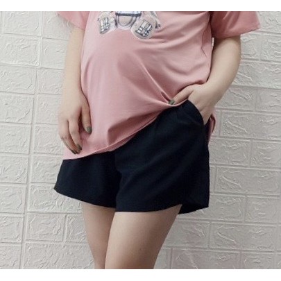 Quần đùi bầu sooc bầu dáng chữ A